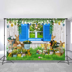 Lofaris Glitter Lights Green Grass Garden Easter Day Backdrop