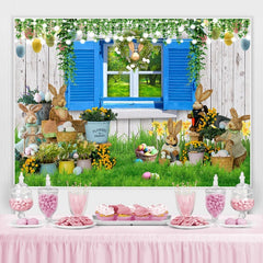 Lofaris Glitter Lights Green Grass Garden Easter Day Backdrop