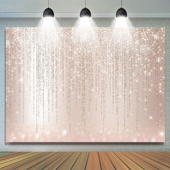 Lofaris Glitter Lines And Light Pink Bokeh Birthday Backdrop