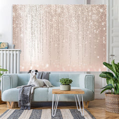 Lofaris Glitter Lines And Light Pink Bokeh Birthday Backdrop