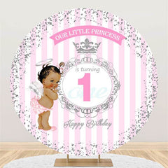 Pink Mermaid Theme Round Baby Shower Backdrop For Girl