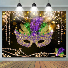 Lofaris Glitter Masquerade Carnaval Happy Holiday Backdrop
