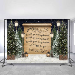 Lofaris Glitter Night Christmas Trees Lights Backdrops