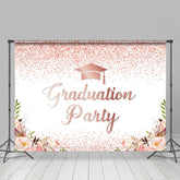 Lofaris Glitter Pink Floral Graduation Party Backdrop For Girl