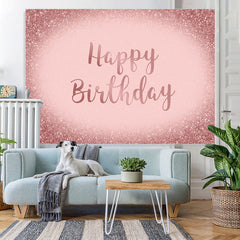 Lofaris Glitter Pink Happy Birthday Bokrh Backdrop for Girl