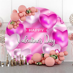 Pink And White Flower Circle Happy Birthday Backdrop