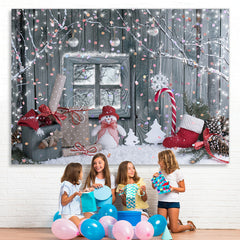 Lofaris Glitter Point Red Socks White Snowflake Winter Backdrop