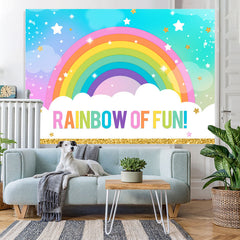 Lofaris Glitter Rainbow Of Fun With Stars Birthday Backdrop