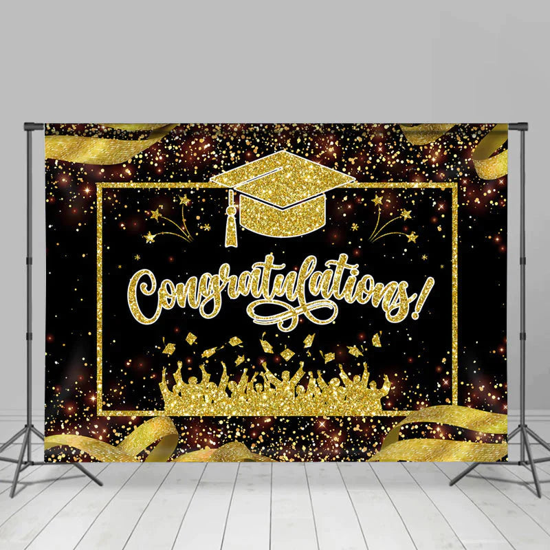 Lofaris Glitter Ribbon Class Of 2023 Graduation Backdrop
