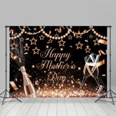 Lofaris Glitter Rose Gold Pearl Star Happy Mothers Day Backdrop