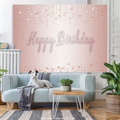 Lofaris Glitter Rose Golden Themed Happy Birthday Backdrop