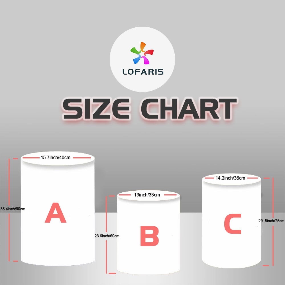 Lofaris Glitter Silver Solid Backdrop Plinth Cylinder Cover Kit