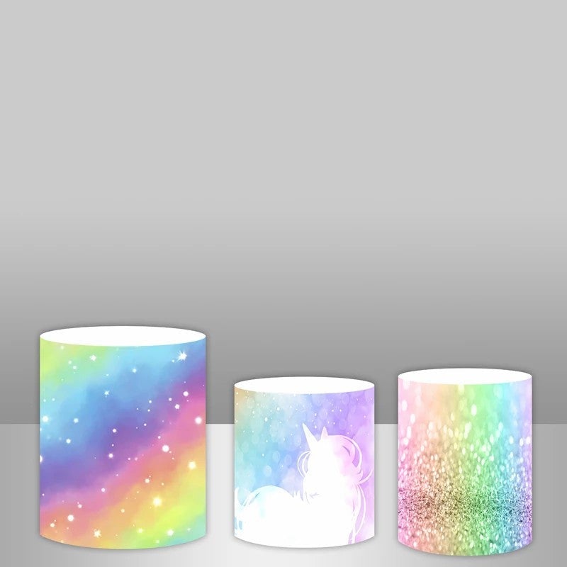 Lofaris Glitter Space With Hoursebackdrop Cake Table Cover Kit