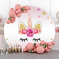 Pink And Grey Balloon Round Wedding Backdrop Becoration