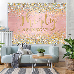Lofaris Glitter Thirty Fabulous Pink Happy Birthday Backdorp