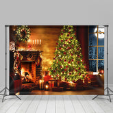 Lofaris Glitter Warm House Christmas Day Decoration Backdrop