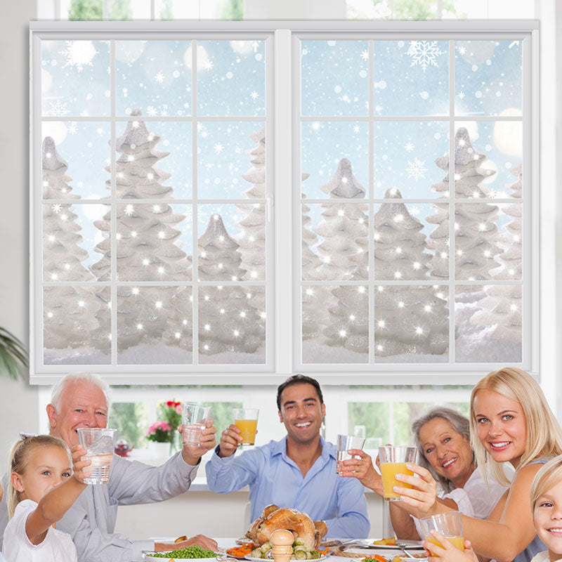 Lofaris Glitter White Snowy Winter Backdrop for Christmas Party