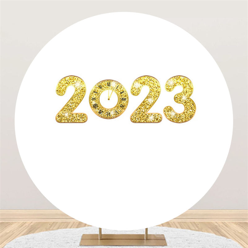 Lofaris Gold 2023 Happy New Year Circle Backdrop For Party