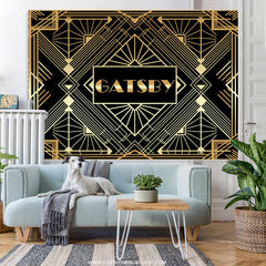 Lofaris Gold And Black Gabsty Birthday Party Decro Backdrop
