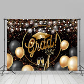 Lofaris Gold And Black Glitter Ballons Bright Grad Backdrop