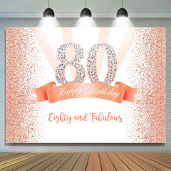 Lofaris Gold and Pink Dots Happy 80th Birthday Party Backdrop