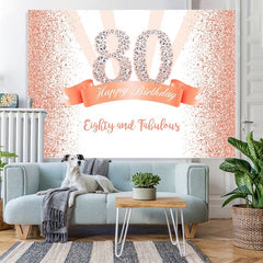 Lofaris Gold and Pink Dots Happy 80th Birthday Party Backdrop
