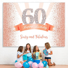 Lofaris Gold and Pink Happy 60th Birthday Party Backdrop