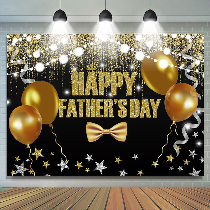 Lofaris Gold Ballons Bokeh Glitter Happy Fathers Day Backdrop