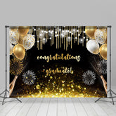 Lofaris Gold Bokeh Ballons Congratulations Graduate Backdorp