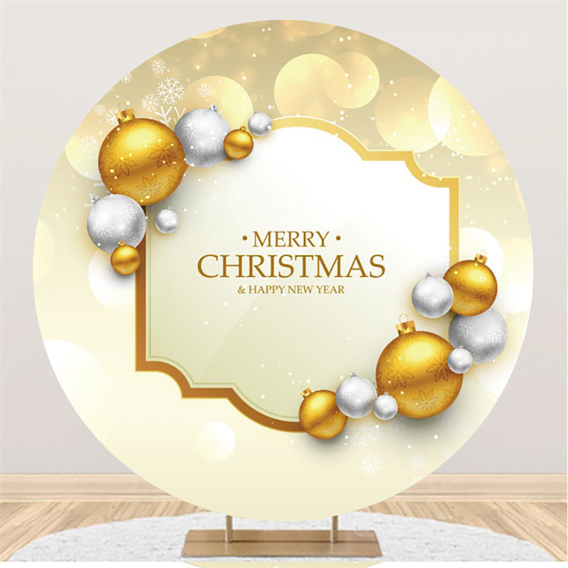 Lofaris Gold Bokeh Glitter Round New Year Christmas Backdrop
