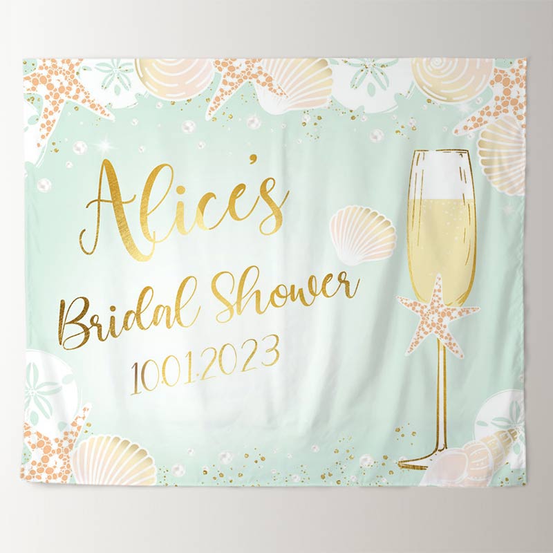 Lofaris Gold Champagne Brunch Bubbly Bridal Shower Backdrop