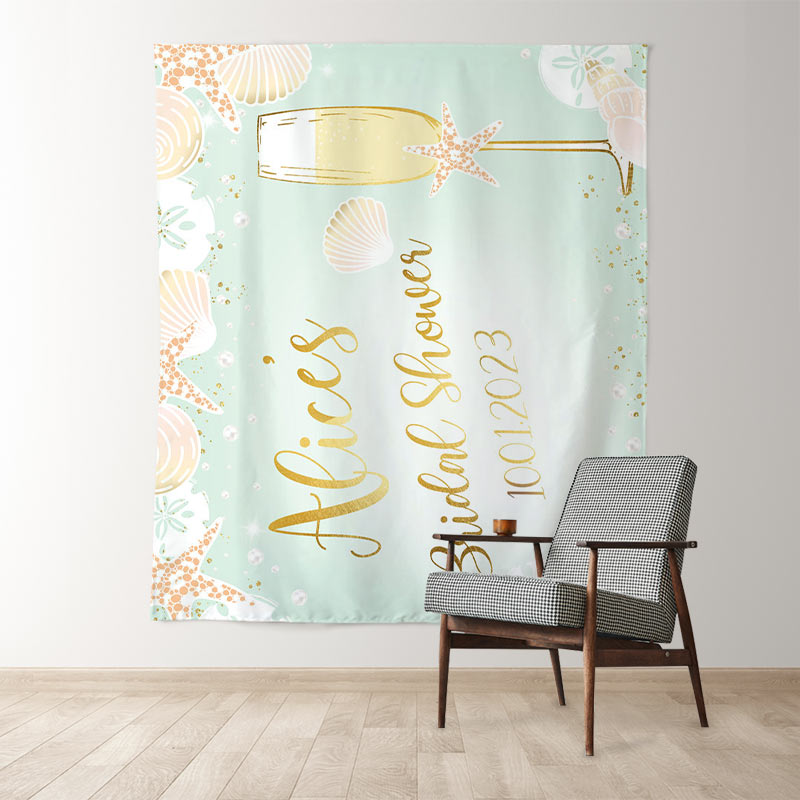 Lofaris Gold Champagne Brunch Bubbly Bridal Shower Backdrop