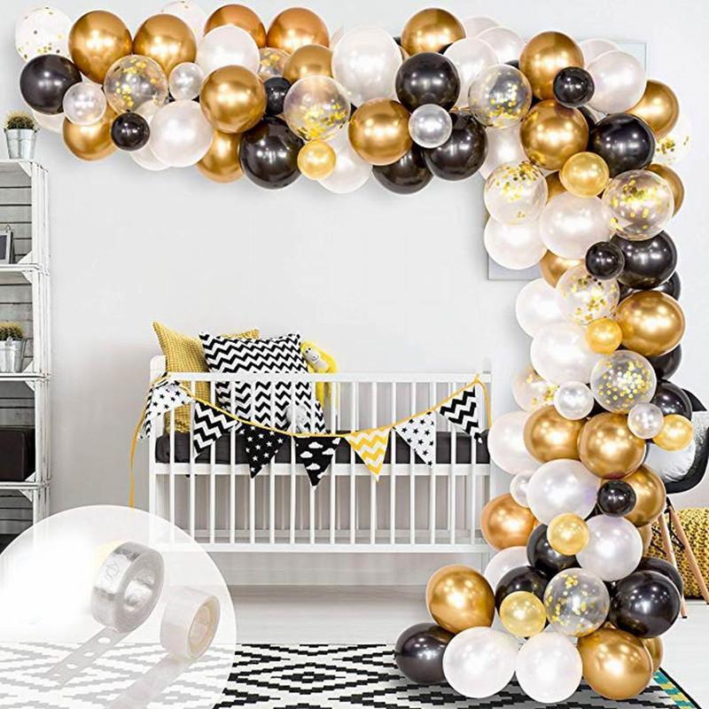 Lofaris Gold DIY 120 Pack Balloon Arch Kit | Party Decorations - Black