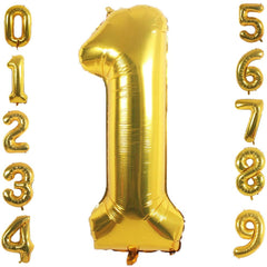 Lofaris Gold DIY Number Foil Mylar Balloons 40 Inch Party Decoration