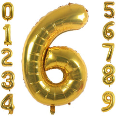 Lofaris Gold DIY Number Foil Mylar Balloons 40 Inch Party Decoration
