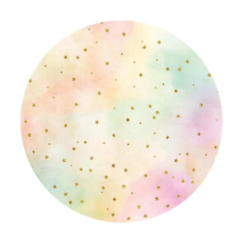 Lofaris Gold Five-Pointed Star Round Happy Birthday Backdrop