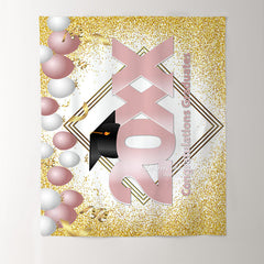 Lofaris Gold Glitter And Pink 2022 Congratulatios Grad Backdrop