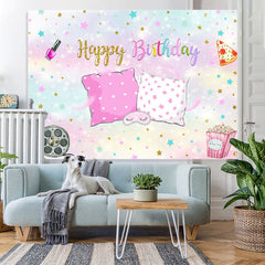 Lofaris Gold Glitter And Pink White Pillow Baby Shower Backdrop