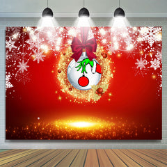 Lofaris Gold Glitter And White Snowflake Christmas Backdrop