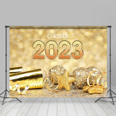 Lofaris Gold Glitter Bauble Bokeh 2023 Graduation Backdrop