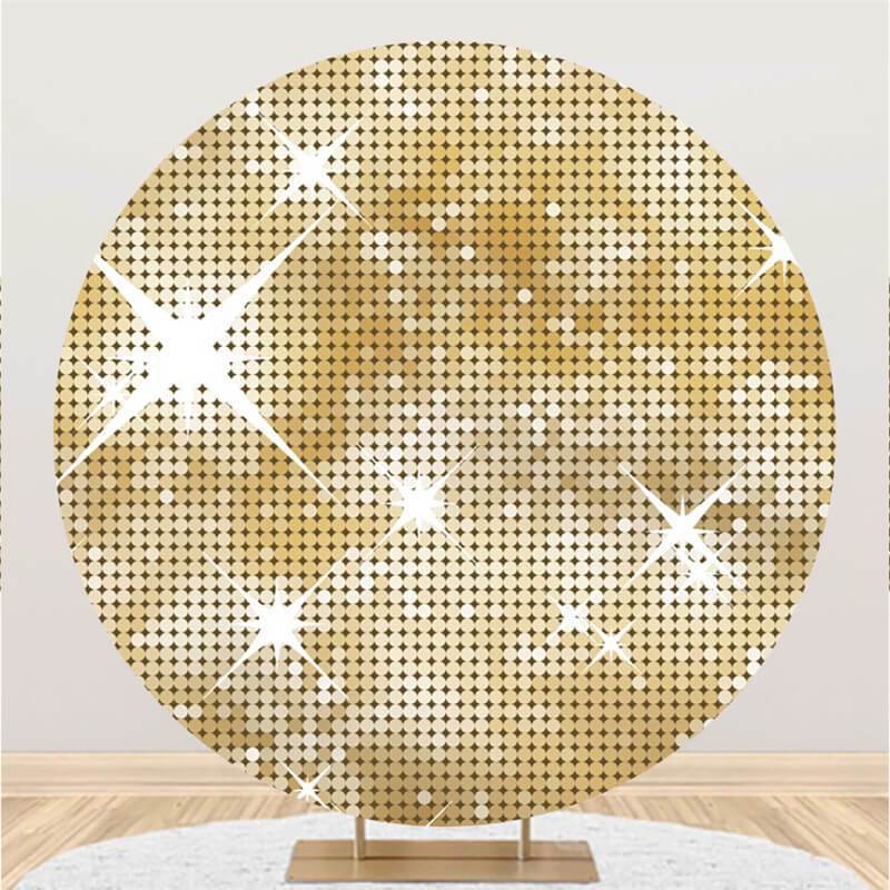 Lofaris Gold Glitter Bokeh Round Birthday Backdrop For Girl
