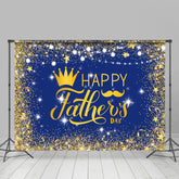 Lofaris Gold Glitter Navy Blue Happy Fathers Day Backdrops