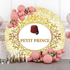 Golden Ink Line Geometric Patterns Round Backdrop