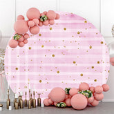 Lofaris Gold Glitter Spot Round Pink Happy Birthday Backdrop