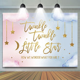 Lofaris Gold Glitter Twinkle Little Star Baby Shower Backdrop