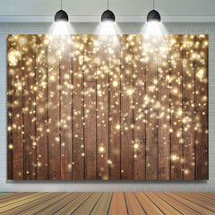 Lofaris Gold Glitter Wood Bokeh Backdrop for Christmas Party