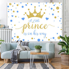 Lofaris Gold Little Prince Is On His Way Baby Shower Backdrop