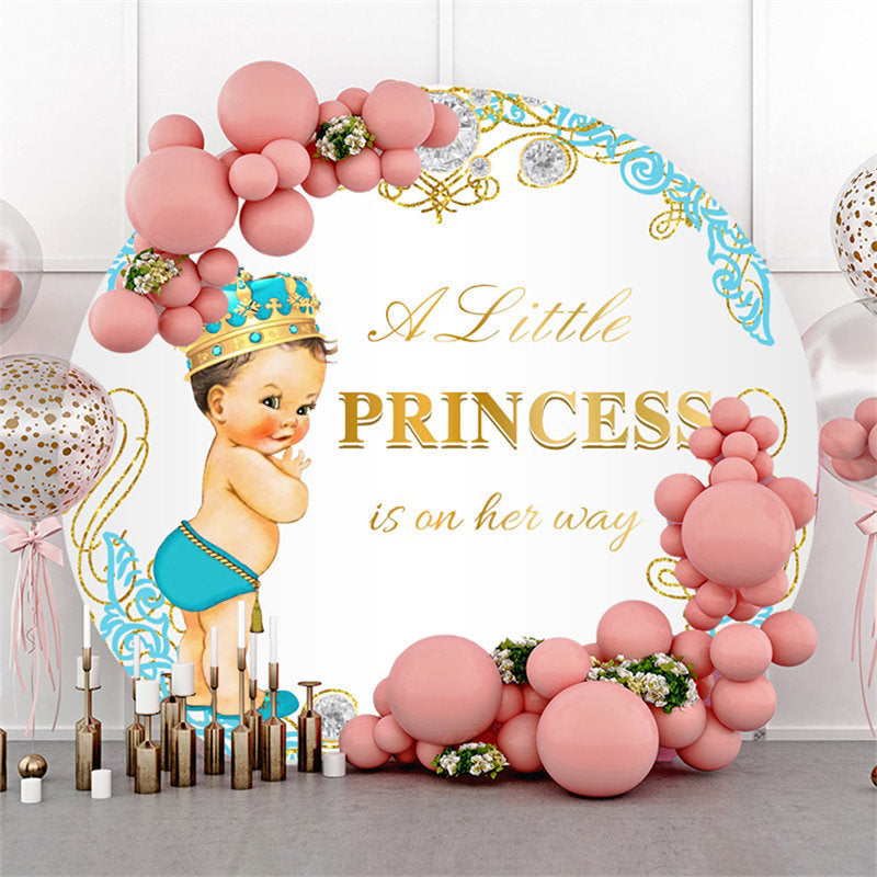 Lofaris Gold Little Princess Is On The Way Baby Shower Backdrop