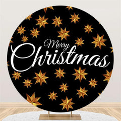 Lofaris Gold Octagonal Star Black Circle Chrismas Backdrop