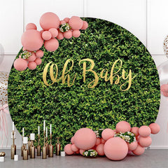 Simple Brown Custom Circle Wood Baby Shower Backdrop